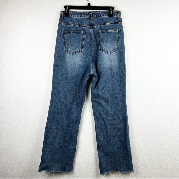 AERIN High Rise Straight Leg Jeans, Medium Wash, Size Large - Picture 3 of 5